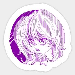 Anime Girl Yandere - Purple Sticker